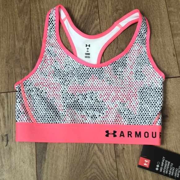 Under Armour Mid Print Sports Bra - Picture 3 of 6